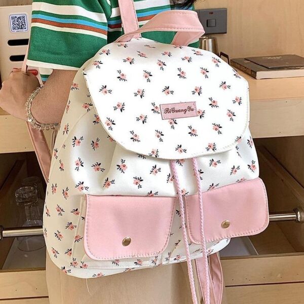 Floral Canvas Double Shoulder Bag